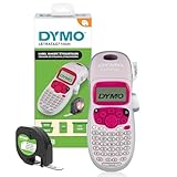 DYMO LetraTag LT-100H Beschriftungsgerät Handgerät | Tragbares Etikettiergerät mit ABC Tastatur | blau | Ideal fürs Büro oder zu Hause | Rosa