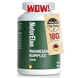 Magnesium Komplex Hochdosiert 400mg - 180 Premium Kapseln (6 Monate), 5 in 1, 807 mg je Kapsel, davon 400mg elementares Magnesium, Vegan, Magnesiumglycinat, Citrat, Malat, Taurate, Oxid