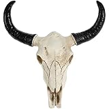Beavorty Stierschädel, Kuhschädel-Wandbehang, Longhorn-Schädel-Dekor, dekoratives Stierschädel-Skelett für Halloween-Party, Wandbehang, Kunst, Heim-Wanddekoration