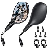 Cretassion E-Geprüft Motorrad Spiegel 2 Stück, MotorradSpiegel Set M8 M10mit Rechtsgewinde und Linksgewinde, Motorrad Rückspiegel Kompatibel mit Scooter, Roller, ATV, Moped, E-Bike