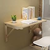 Schwebender Laptop-Schreibtisch, klappbarer, wandmontierter Computertisch, Klapptisch aus Massivholz, platzsparendes Hängeregal für Schlafzimmer, Büro, Arbeitszimmer oder Balkon (120 x 50 cm)