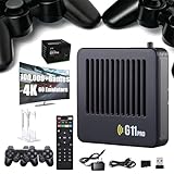 2026 Upgrade Retrowave G11 Pro 100000 Spiele, Retrowave G11, Retro Game Console 4K, Portable Plug & Play Video Games mit 2/4 Kabellosen Dual-Controllern(256G-100000,2 kabelloses Gamepad)