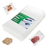 Fousenuk Vakuumierbeutel, 100 Beutel Vakuumbeutel Lebensmittel 15cmx25cm Premium, Folienbeutel für Jedes Folienschweißgerät Vakuumiergerät, Bpa-frei, Wiederverwendbar Sous Vide Gefrierbeutel Stark und