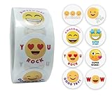 Lustige Sticker Kinder Set, Tier/Smiley-Gesicht/Emoji/Stern, 4 Rollen, 2000 Blatt, 32 Stile, Geeignet als Belohnung für Lehrer im Unterricht,Abschlussgeschenke für Kinder