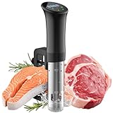 OUSFOT Sous Vide Garer, 0,1°C Präzise Temperaturregelung Sous Vide 3D-Wasserzirkulation,Geeignet für Steak, Lachs, Gemüse und Andere Lebensmittel Gesund und Fettarm,Schwarz