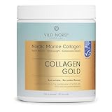 Vild Nord Meereskollagen Gold Pulver – 165 g, 30 Portionen – Hydrolysierte Kollagenpeptide Typ I mit Vitamin C & Jod für Haut, Muskeln, Haare, Nägel, Gelenke und Knochen