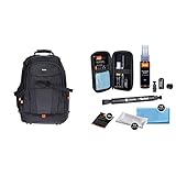 Rollei 20290 Fotoliner Fotorucksack M I großer Kamerarucksack I Schwarz & Rollei Kamera Reinigungsset Pro I Geschenk für Fotografen I Reinigungsset mit Lenspen