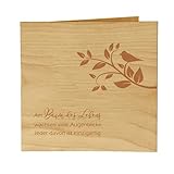 Holzgrusskarten Original BAUM DES LEBENS, Motiv Ast - 100% handmade in Österreich, aus Kirschholz gefertigte Geschenkkarte, Grußkarte, Klappkarte, Postkarte…