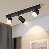 Homefire Deckenstrahler 3 Flammig Flurlampe Schwarz - GU10 Deckenlampe 350° Schwenkbar Strahler Spots Deckenleuchte Flur Lampe Decke für Küche Wohnzimmer Schlafzimmer Ohne Leuchtmittel