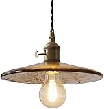 TAIYUESHAN Kronleuchter, Einkopf-Kronleuchter mit E27-Schraube, Hängelampe im nordischen Stil, schirmförmiger Glas-Pendellampen-Lampenschirm, Unterputz-Deckenlampen, Esszimmerbalkon-Dekorationspenda