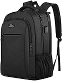 MATEIN Business Laptop Rucksack 15,6 Zoll Reise Laptop Tasche Rucksack mit USB Ladeanschluss Wasserabweisend Laptop Rucksack DaypackArbeit College Computer Herren Damen, Schwarz
