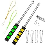 AhLmA 2 Stücke Aus Edelstahl Teleskop-fahnenmast-Set Zeigestab Ausziehbar Portable Rod Holders Kann für Reiseleiter Präsentationen im Klassenzimmer Camping für Fahnenmasten(Gelbgrün)