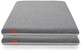 Sitzkissen Stuhl 40x40 cm im 2er Set – Sitzkissen Outdoor mit Memory Foam -Sitzkissen für Indoor & Outdoor Nutzung – Mittelhart H3 Sitzpolster Gartenstuhl Balkon Terrasse – Garten Sitzpolster Grau