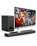 ULTIMEA Soundbar für TV Geräte, Spitzenleistun 160W, BASSMAX, 2.1 TV Soundbar mit Subwoofer, 5.3 Bluetooth PC Sound Bar TV Lautsprecher, 3 EQ, Arbeitet mit HDMI/Optisch, Ultra-Schlank-Serie Nova S40
