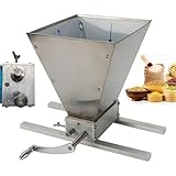 Mixtric Malzmühle, Getreidemühle, 4L Manuelle Getreidemühle, Manuelle Einstellbare Getreidemühle, Manuelle Getreidemühle Aus Edelstahl, Zum Brauen Von Gerste, Weizen, Malz,Silber
