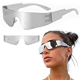 behone Futuristische Sonnenbrille Space Brille Alien Brille set Partybrille Funbrille Futuristische Brille für Rollenspiel Halloween Brillen Set