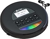KLIM Nomad - Tragbarer CD-Player Discman mit langlebigem Akku - Inklusive Kopfhörer - Kompatibel mit CD-R, CD-RW, MP3 - Mit TF-Reader, Radio FM, Bluetooth - Ideal für Autos - NEU 2022