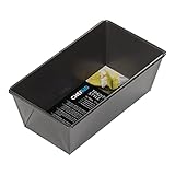 Chef Aid Rechteckige Kastenform 2lb, Antihaftbeschichtet, 900g, Ideal für Brot, Gebäck und Kuchen, Spülmaschinen-, Kühlschrank- und Gefrierschrankgeeignet, Schwarz, 20cm x 10,5cm x 7cm.