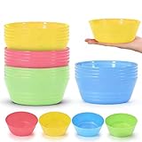 HUSOUE 20 Stück Plastikschüssel Bunt, Plastikschalen Wiederverwendbare Müslischüssel Suppenschüssel Snack Schalen Mikrowellen und Spülmaschinenfest für Getreide Suppe Snack Obst Salat