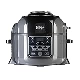 Ninja Foodi multikokare, 7-i-1, 6 l, 7 matlagningsfunktioner, tryckkoka, luftfritera, tryckkoka, grilla och mer, borstat stål & svart, OP300EU