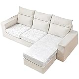 Samt-Plüsch-Stretch-Couch-Kissenbezug, rutschfest, Sofaschoner mit elastischer Unterseite, Weiß, Größe S