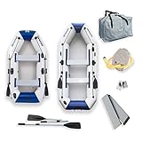 HOME DELUXE - Schlauchboot Pike Small inkl. Motor - Material: strapazierfähiges PVC- Maße: LxB ca. 230 x 128 cm - für bis zu 3 Personen | Beiboot, Motorboot, Ruderboot