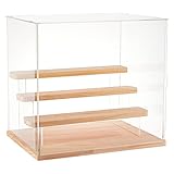 nbeads 3 Stufen Transparentem Acryl Vitrine, Klar Figuren Display Boxen Arbeitsplatten Box Aufbewahrungswürfel Organizer Staubdichter Schutz Vitrine Für Action Pop Figuren Sammlerstücke, 32x26x29 cm