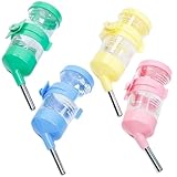 Zwenjuan Kleintiertränke,4 Stück 80 ml Wasserspender für Hamster und Mäuse,Hamster-Wasserflaschen,Hamster Trinkflasche,Hamster Zubehör für Meerschweinchen,Hasen Chinchilla,Ratten,Kleintiere