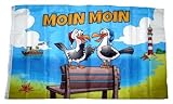 Fahne/Flagge Moin Moin Möwen Bank 90 x 150 cm