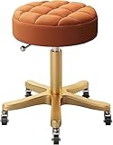 Robuster Roll-Arbeitshocker mit verstellbarer Höhe, PU-Leder-Dreh-Design, 200 kg Tragkraft, für Salon und Friseur