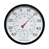 Fenteer Schwarzes Gehäuse, Hygrometer, Thermometer, Klima-Werkzeug, feine Schriftart, Temperatur- und Luftfeuchtigkeitsmesser für Garten, Kinderzimmer