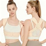 Bocguy Haltungskorrektur Rücken Damen, Rücken Geradehalter Beige, Rückenstützgürtel Adjustable, Haltungstrainer Breathable and Comfortable, Linderung von Rückenschmerzen und Schulter (L/XL)