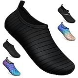 Badeschuhe Strandschuhe Wasserschuhe Aquaschuhe Schwimmschuhe Surfschuhe Wassersport Beach Pool Surfen Yoga für Damen Herren, Tw.black, 39/40 EU (Asian: 40/41)