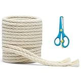 APOMOONS 5 Stück 1m Baumwolle Docht für Öllampen mit Einer Kleinen Schere, Zuschneidba, Rund Ersatzdocht Lampendocht, Gartenfackel, Kerzendochte für Kerzen, für Petroleumlampe, Fackeln, Bambusfackel