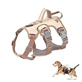 Wisebom Mehrzweck-hundegeschirr, Ausbruchsicheres Anti Zug Hundegeschirr, Anti Zug Geschirr Hund Sicherheitsgeschirr, Hundegeschirr Kleine Hunde für Kleine Mittelgroße Hunde (Beige, S)