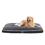 HMTOPE Orthopädisches Hundebett, Hundematte im Doppelstock-Design, Waschbar Hundekissen, Abnehmbar Hundekorb, 105 cm für Mittelgroße Hunde, Dunkelgrau