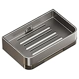 Chenxi Studio Seifenhalter aus Aluminiumlegierung, Badezimmer-Seifenschale mit Abfluss, Wasserwand, Seifenschale, Badezimmerzubehör