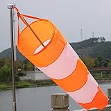 Ladiehsow Windsack, Rip-Stop Windsack Rot und Weiß fluoreszierend wasserdicht verdickend Nylon Windrichtungsmessung Sockentasche - Für Meteorologie am Flughafen Farm & Park im Freien(0,8 m)