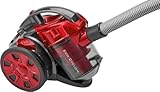 Bomann BS 3000 CB Eco-Cyclon Twin-Spin Bodenstaubsauger, EEK A, beutellose Filtertechnik, Hoch-Effizienz-Partikel-Luftfilter, Metall-Teleskoprohr, rot