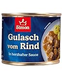SIMON Delikatess Rindergulasch 500 g I Zartes Fleisch in herzhafter Sauce I Fertiggericht in recyclebarer Konserve I Authentische Hausmannskost