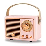 Mini Bluetooth Lautsprecher, Retro Radio Bluetooth Speaker, Wiederaufladbarer, Mini Bluetooth Lautsprecher mit Radio FM, Bluetooth 5.0/Überragend guter Klang, unterstützt USB/TF/AUX/Freisprechanrufe