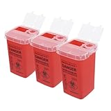 WEKAMOS 3 Stück Teiliges Nadelentsorgungsbehälter mit Klappbarem Deckel Sicherer Sharps Container für Nadeln und Abfälle Tragbar und Sichtbar für Reisen Salon und Zuhause