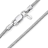 Amberta 925 Sterlingsilber Damen-Halskette - Schlangenkette - Rattenschwanz-Kette - 1.4 mm Breite - Verschiedene Längen: 40 45 50 55 60 cm (45cm)