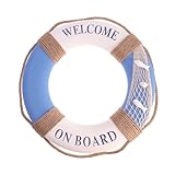 MAGICLULU 1 Stück 50 cm Simulation Schaum Rettungsring Anhänger Kreative Bunte Rettungsring Wanddekoration Nautischen Lebensring Wanddekor Für Restaurant Bar Home (Blauer Fisch)