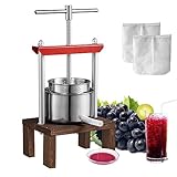 VEVOR 1,56 L Obstpresse Apfelpresse Fruchtpresse mit Ständer, Beerenpresse 17 x 10,3 cm Apfelpresse Manueller Entsafter Fruchtpresse Mechanische Zelkova-Holz Presse Geeignet für Saft Fruchtpüree usw.