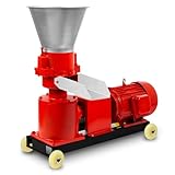 EBERTH Pelletpresse 60-80 kg/h, 3000 Watt, Ø Matrize 124 mm, Ø Matrizenbohrungen 6 mm, Drehzahl 1450 U/min, Netzspannung 400 V, Pelletmaschine für Holzpellets und Tierfutter, Profi-Pelletmühle