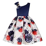 Vguukv Clearance of Sale Girls Summer Sleeveless Dress Boho Flower A-Line Swing Flowy Midi Dresses for Wedding Party with Hair Bow 2-8Years 2025 Happy New Year