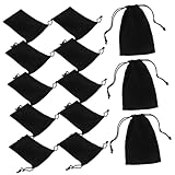 Cabilock 25St Aufbewahrungstasche für Schmuck Schmucktasche weihnachtslicht speicher faltbar Korb aufbewahrungssack storage pockets kleine Ohrringe Tasche Schmuck Geschenktüte Flanell Black