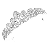 HAPINARY Strass-Krone Tiara Prinzessin Krone zukünftige Braut Dekorationen Kleid wedding hair accessories partydekoration Hochzeit Stirnband Kopfschmuck für die Braut Strasssteine Silver