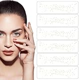 Glitzernde Gesichts-Patches, glitzernde Gesichtsflecken | 6 x glitzernde Patches mit Pailletten, wasserdichte Patches mit Pailletten, temporäres Make-up, für Frauen und Mädchen